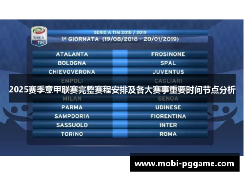 2025赛季意甲联赛完整赛程安排及各大赛事重要时间节点分析